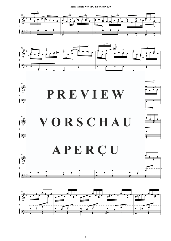 Product gallery: Page 3 of 11 Sonata No.6 in G-Dur BWV 530, , Harpsichord/Solo Piano