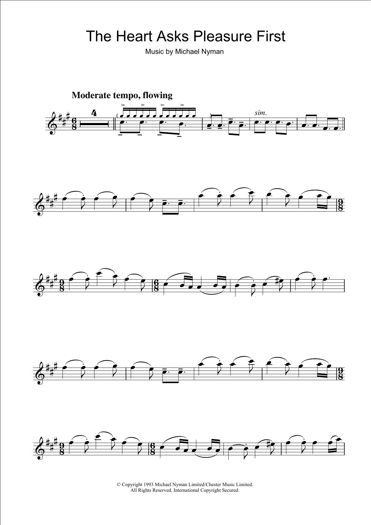 Product gallery: Page 1 of 1 The Heart Asks Pleasure First: The Promise/The Sacrifice (from The Piano), Michael Nyman
