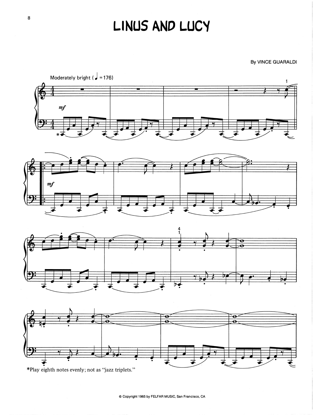 Produktgalerie: Seite 1 von 1 Linus And Lucy (arr. Lee Evans), Vince Guaraldi, Klavier