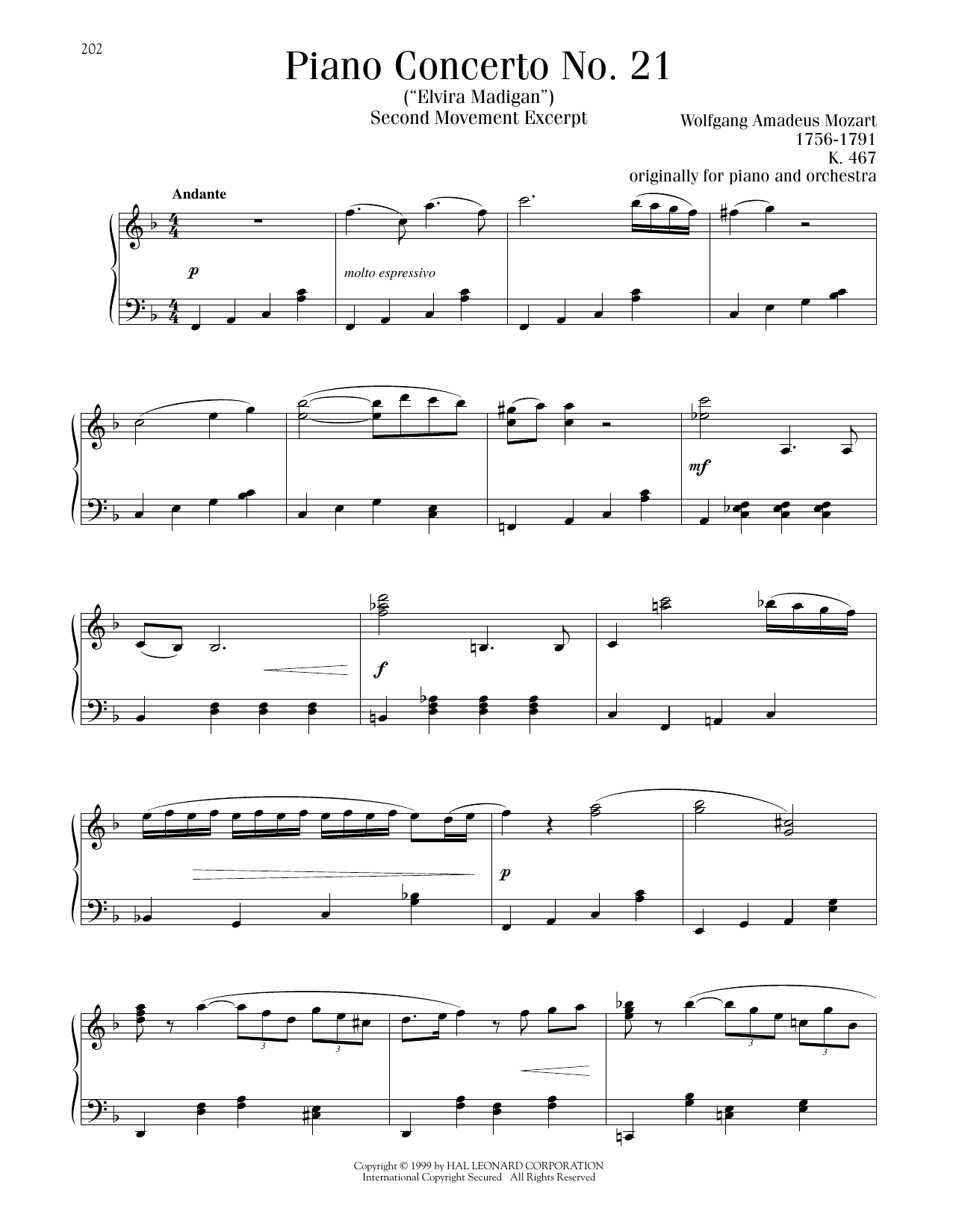 Produktbild zu: Piano Concerto No. 21 In C Major ("Elvira Madigan"), Second Movement Excerpt