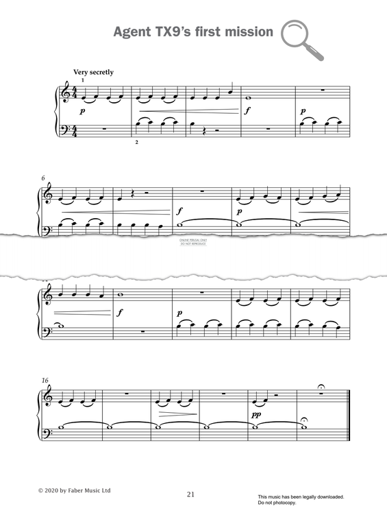 Produktgalerie: Seite 1 von 1 Agent TX9's First Mission (from 'Improve Your Sight-Reading! A Piece a Week Piano Initial'), Paul Harris, Klavier