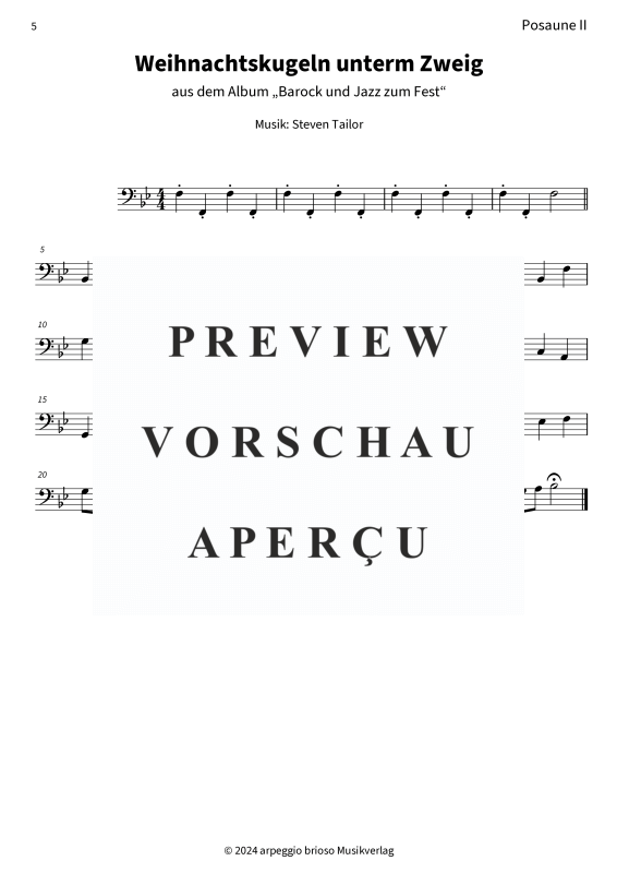 Product gallery: Page 7 of 7 Weihnachtskugeln unterm Zweig - aus dem Album Barock und Jazz zum Fest, , (Duet 2x trombone)