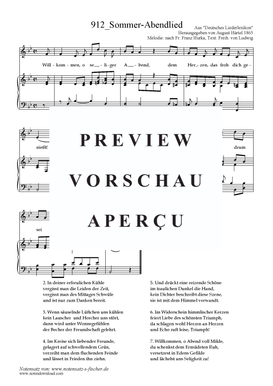 Product picture to: Sommer-Abendlied Text: Freih. von Ludwig