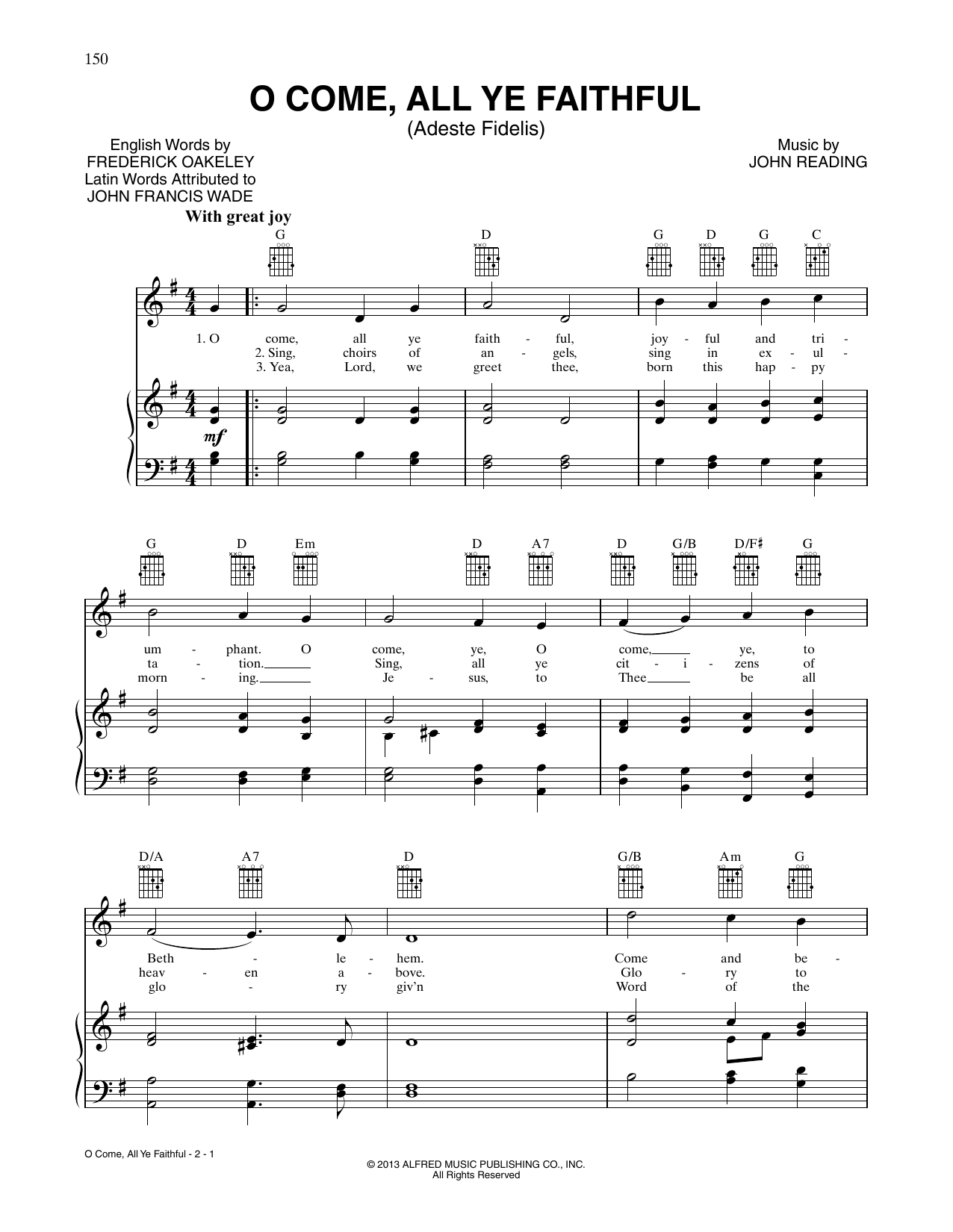 Produktbild zu: O Come, All Ye Faithful