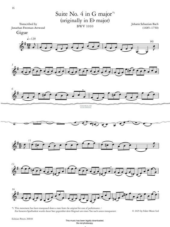 Produktgalerie: Seite 1 von 1 Suite No.4 in G Major BWV1010, Johann Sebastian Bach, Trompete