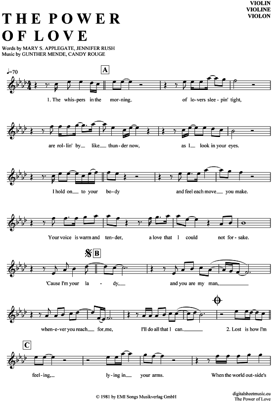 Product gallery: Page 1 of 4 The Power of Love , Rush, Jennifer, (violin)