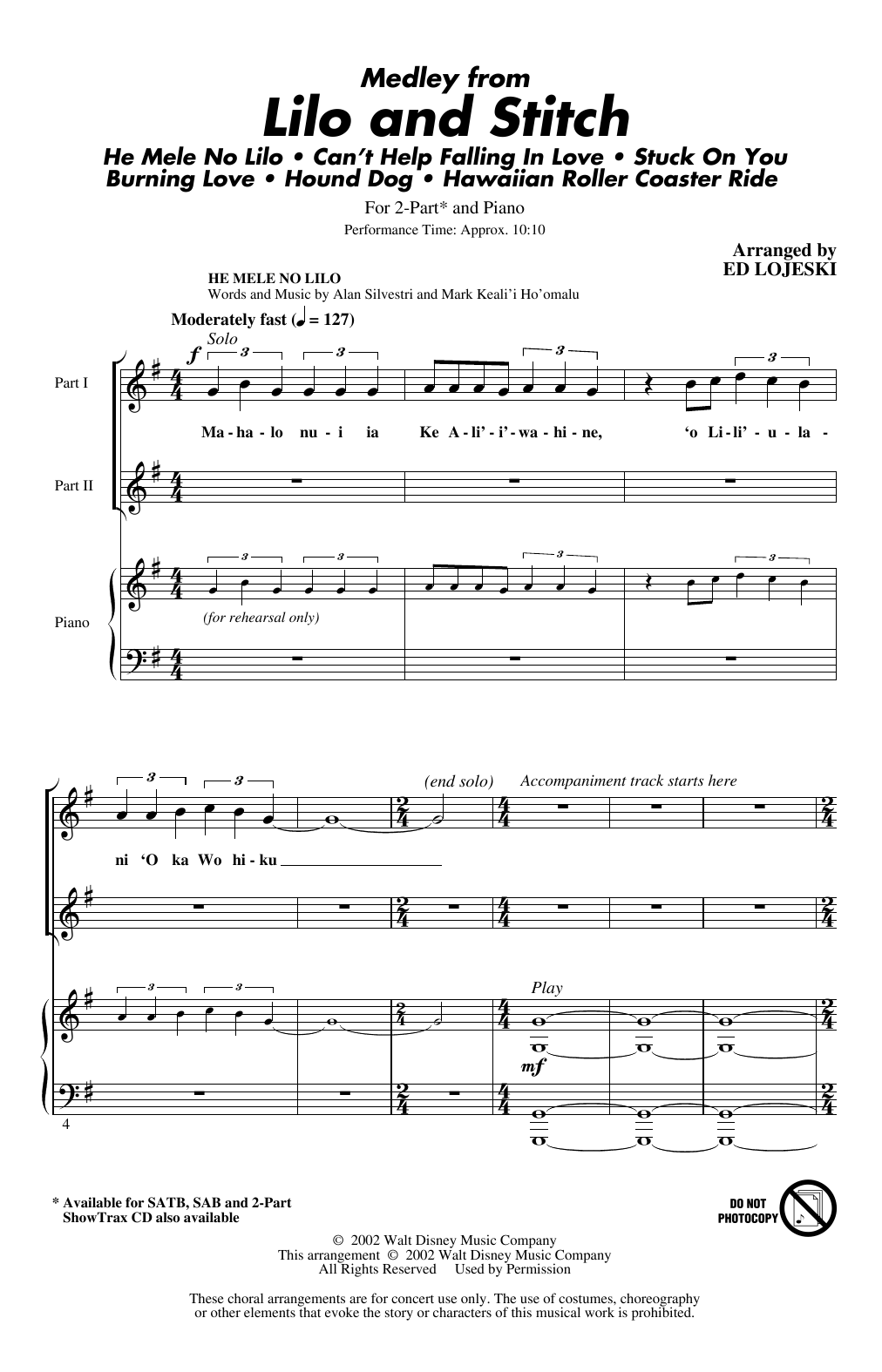 Produktbild zu: Lilo And Stitch (Medley)