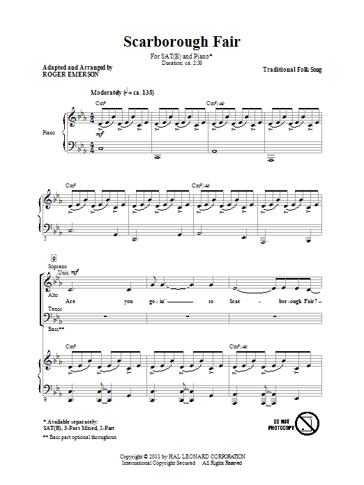 Produktgalerie: Seite 1 von 1 Scarborough Fair, Roger Emerson, Chor
