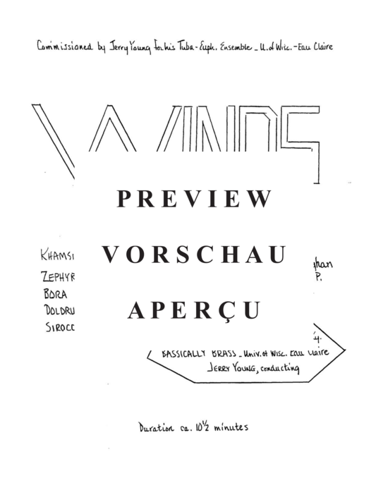 Produktgalerie: Seite 3 von 21 Winds: Five Descriptive Pieces for Tuba-Euphonium Octet , , (Tuba Ensemble EEEETTTT)