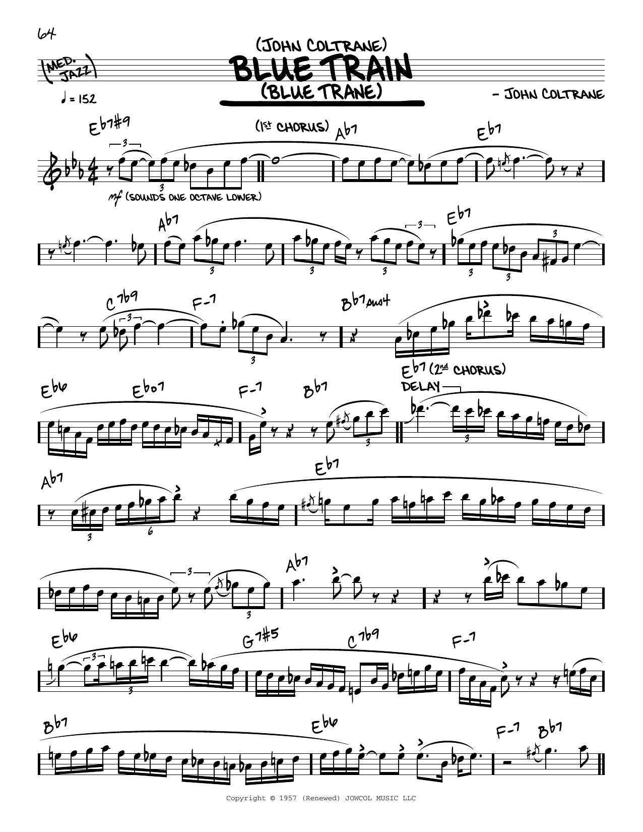 Product picture to:  Blue Train (Blue Trane) (solo only) - John Coltrane