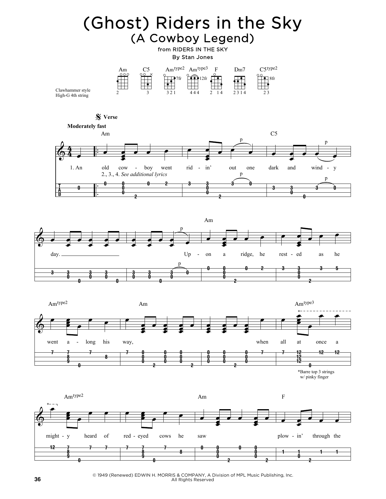 Product gallery: Page 1 of 1 (Ghost) Riders In The Sky (A Cowboy Legend) (arr. Jim Schustedt), Johnny Cash