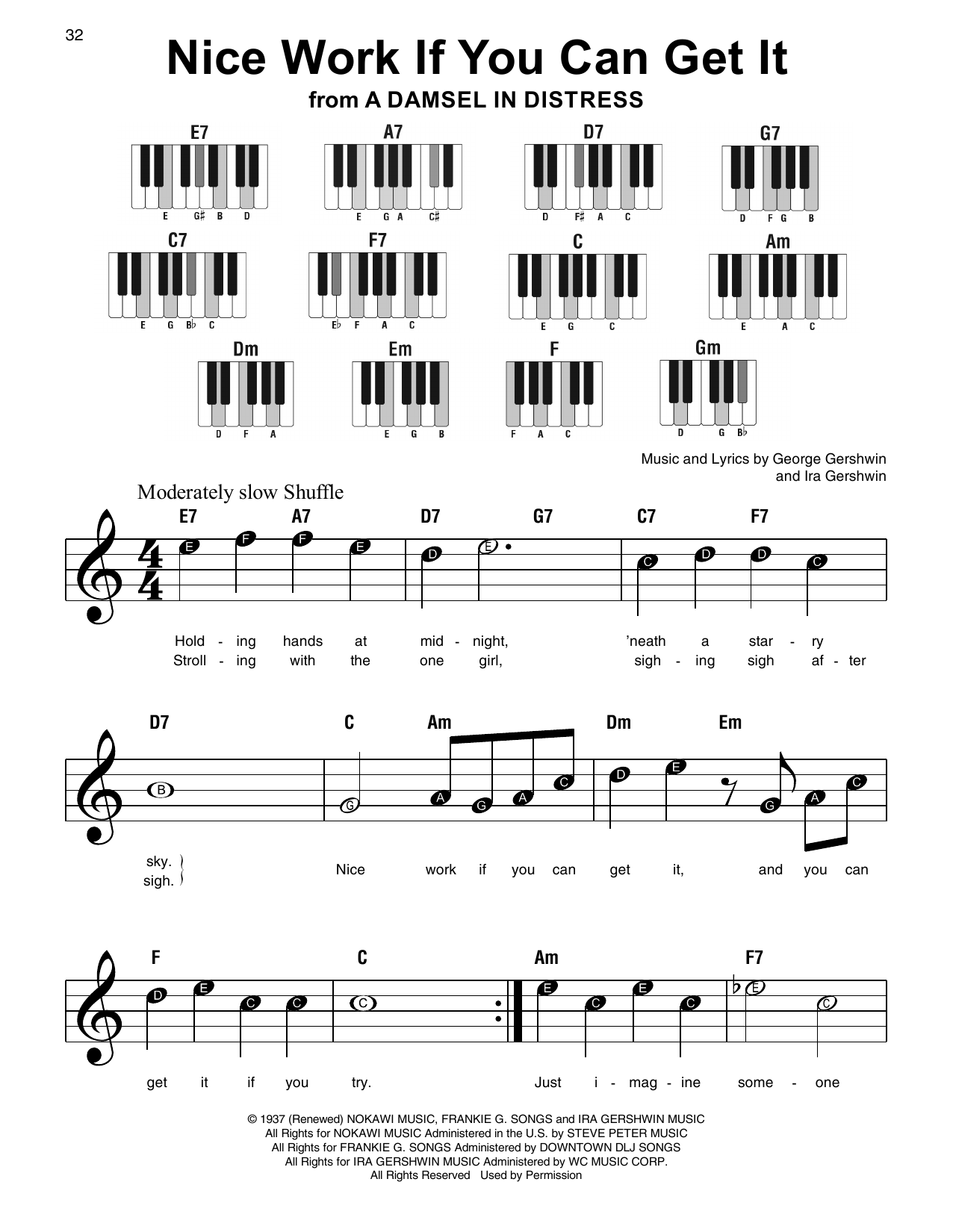 Product gallery: Page 1 of 1 Nice Work If You Can Get It (from A Damsel In Distress), George Gershwin & Ira Gershwin
