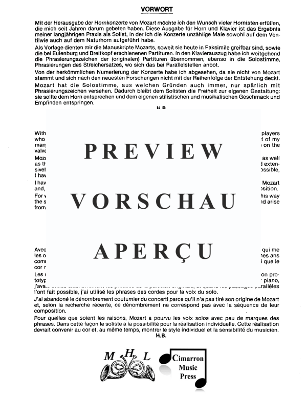 Product gallery: Page 3 of 11 Horn Concerto K.V. 447 (No. 3), , Horn In F and Piano