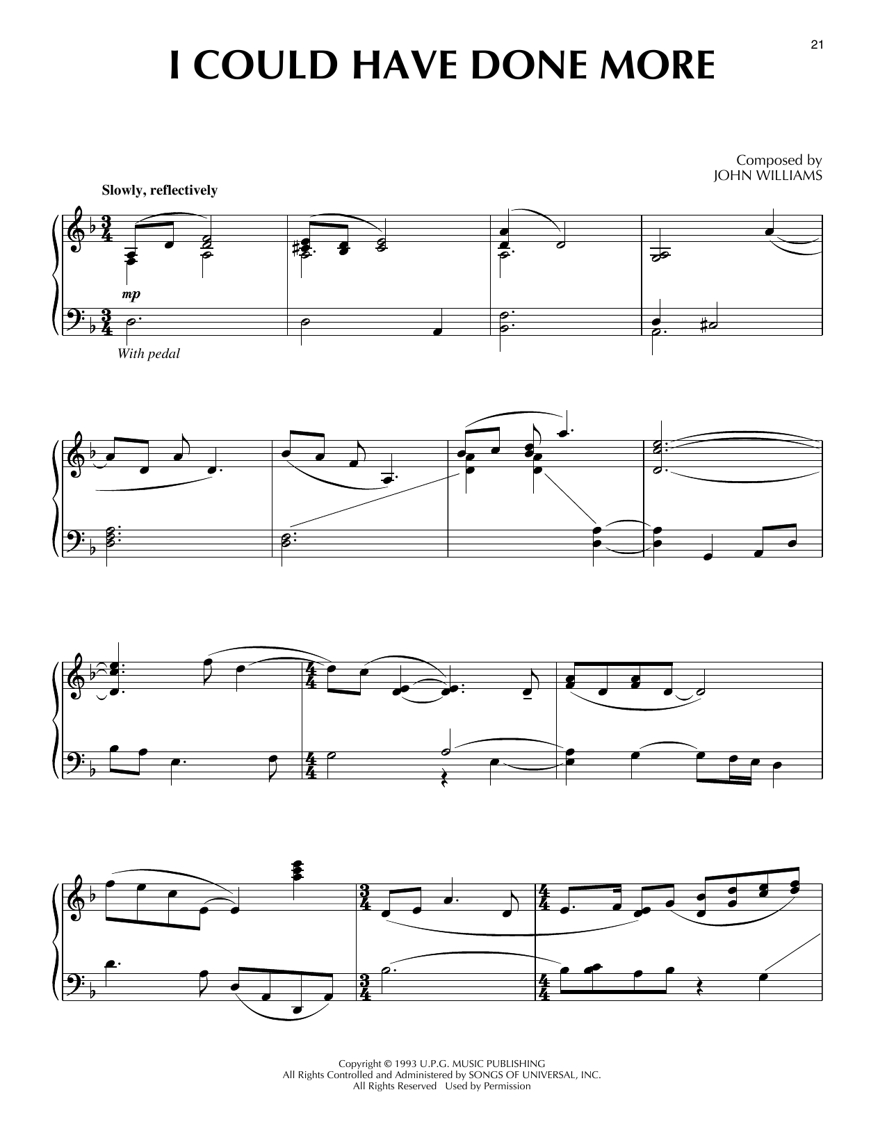 Produktgalerie: Seite 1 von 1 I Could Have Done More (from Schindler's List), John Williams, Klavier