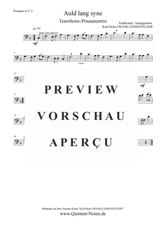 Product gallery: Page 8 of 10 Auld Lang Syne, , Tenor Horn Trio Or Trombone Trio