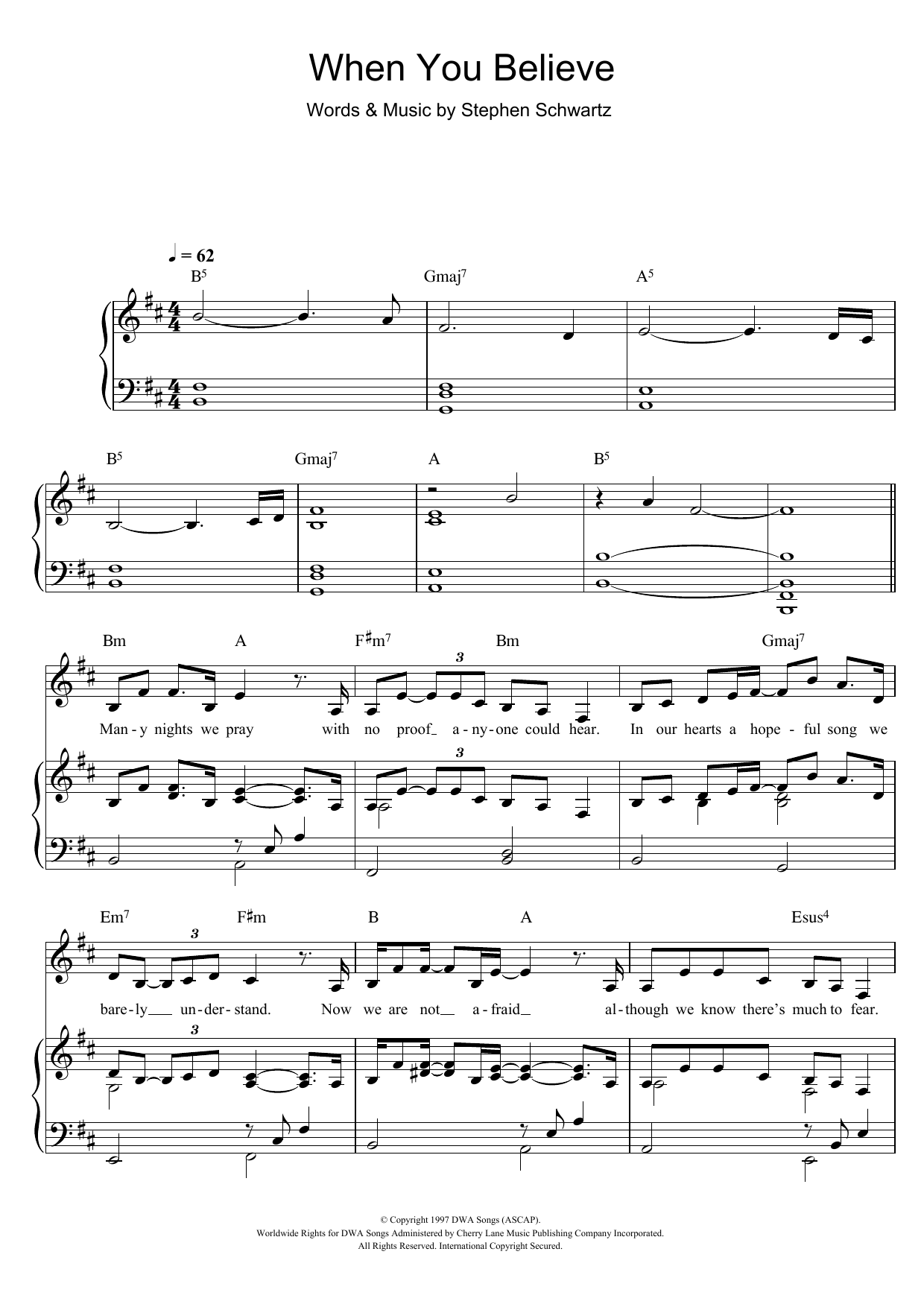 Produktbild zu: When You Believe [Solo version] (from The Prince Of Egypt)