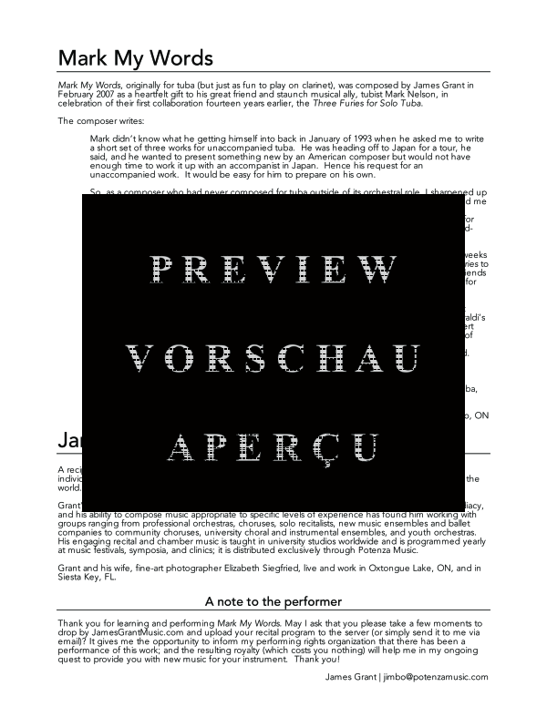 Product gallery: Page 4 of 11 Mark My Words, , (clarinet in Bb and piano)