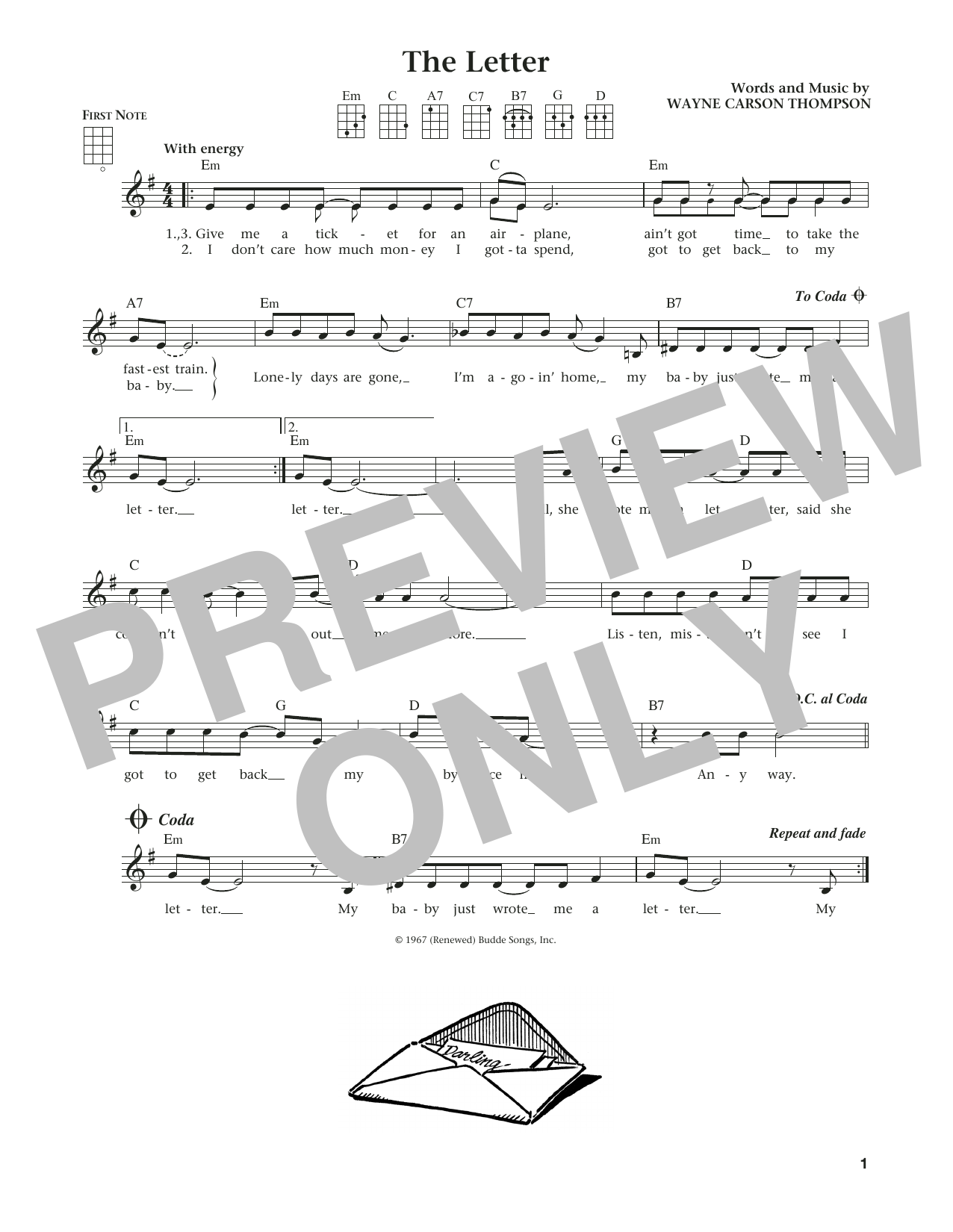 Product gallery: Page 1 of 1 The Letter (from The Daily Ukulele) (arr. Liz and Jim Beloff), Box Tops