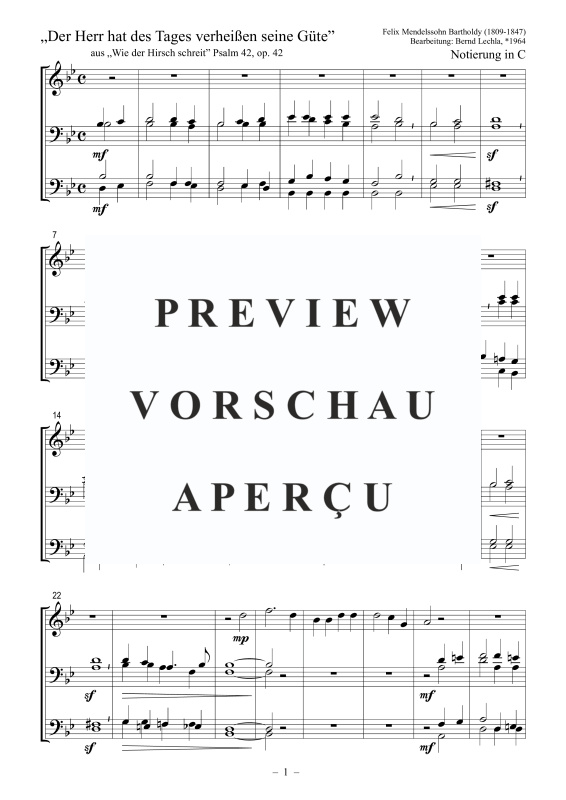 Produktgalerie: Seite 2 von 9 Der Herr hat des Tages verheißen seine Güte, , Posaunenchor