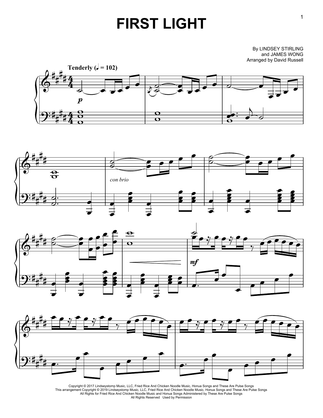 Produktbild zu: First Light (arr. David Russell)