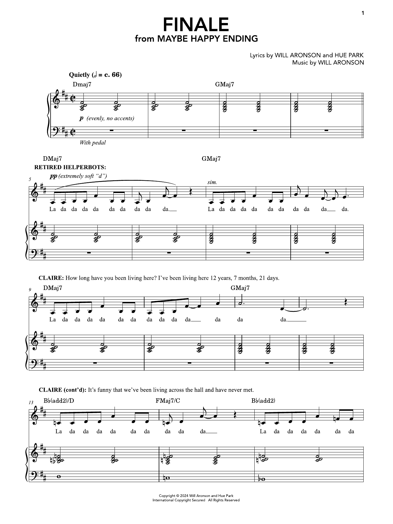 Produktgalerie: Seite 1 von 1 Finale (from Maybe Happy Ending), Hue Park & Will Aronson, Gesang, Klavier