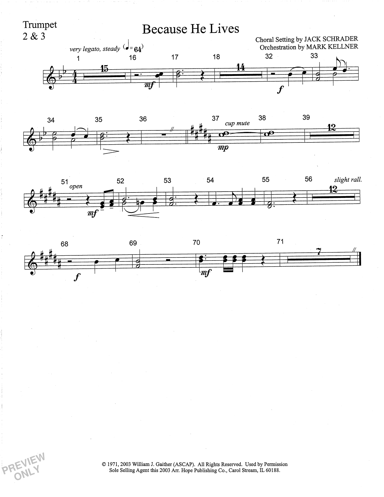 Product picture to: Because He Lives - Trumpet 2 & 3