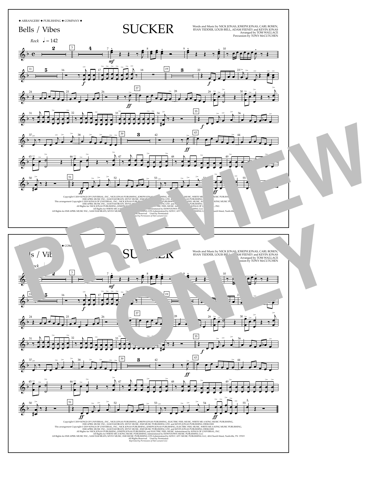 Product picture to: Sucker (arr. Tom Wallace) - Bells/Vibes