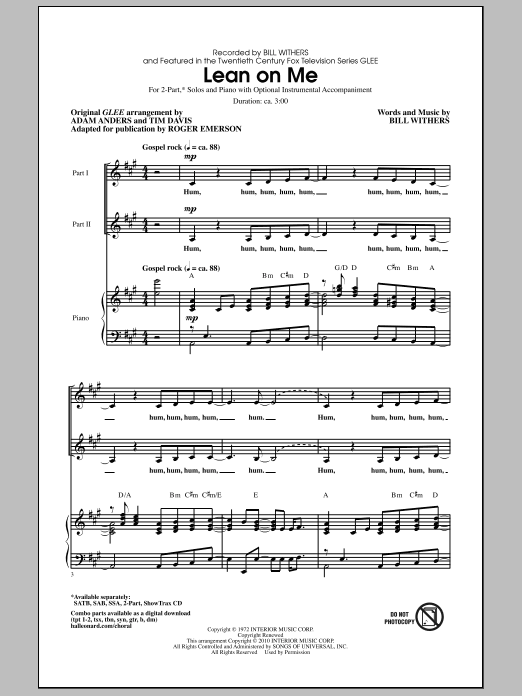 Produktbild zu: Lean On Me (ed. Roger Emerson)