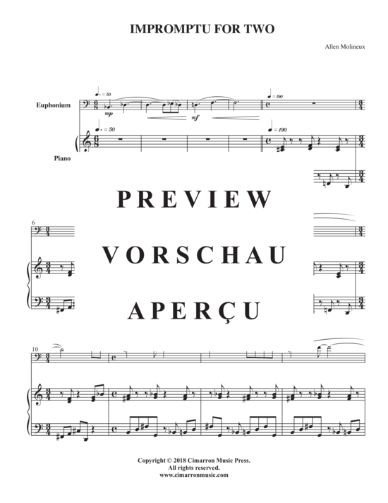 Product gallery: Page 3 of 21 Impromptu for Two , , (euphonium + piano)