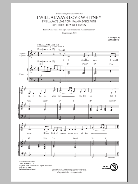 Produktgalerie: Seite 1 von 1 I Will Always Love Whitney, Mac Huff, Chor
