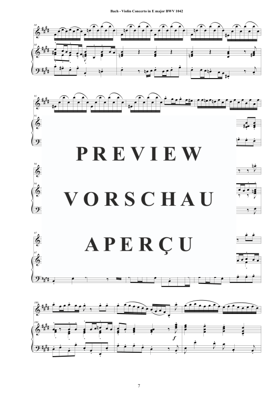 Produktgalerie: Seite 8 von 11 Violin Konzert E-Dur BWV 1042, , Violine und Klavier