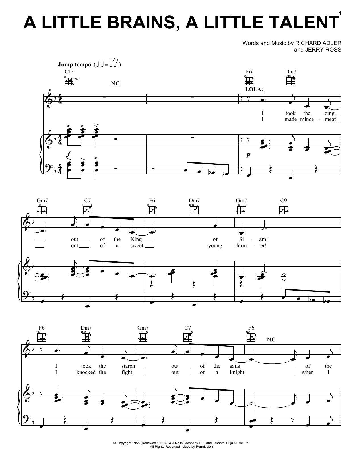 Produktbild zu: A Little Brains, A Little Talent (from Damn Yankees)