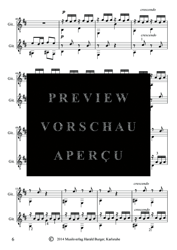 Produktgalerie: Seite 9 von 11 Sonate D Dur für zwei Galliconen, , Duo für 2 Gitarren bearbeitet