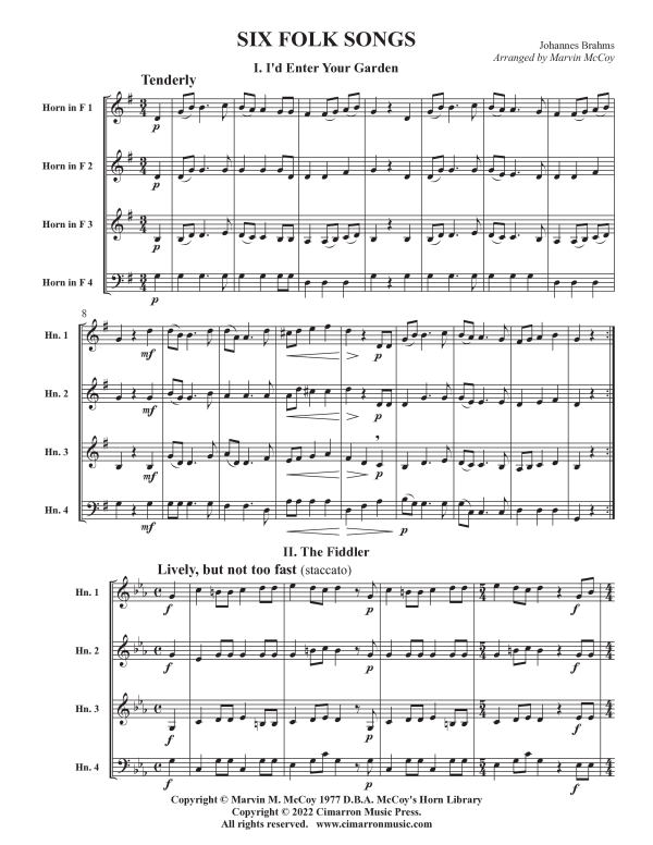 Product picture to: Sechs VolksliederJohannes Brahms