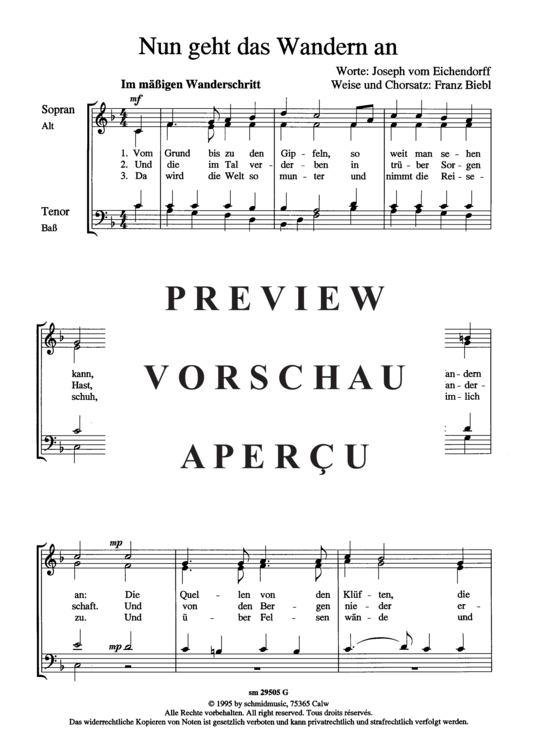 Product gallery: Page 2 of 3 Nun geht das Wandern an , , (mixed choir)