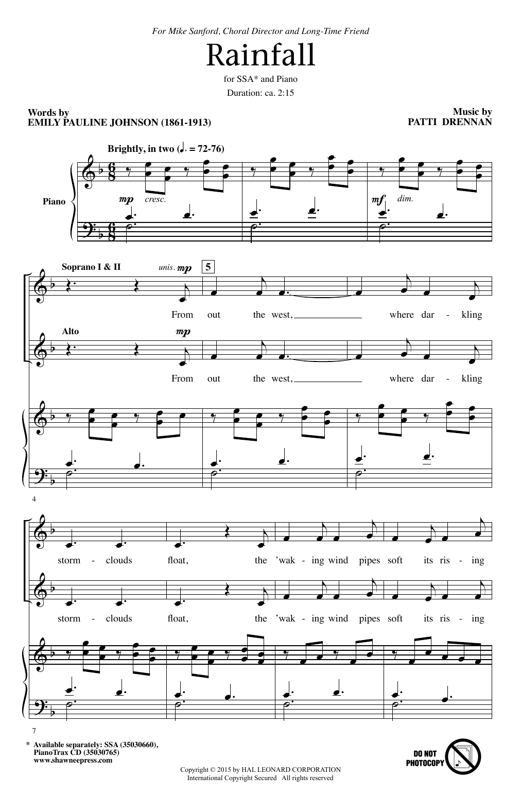 Produktgalerie: Seite 1 von 1 Rainfall, Patti Drennan, Chor
