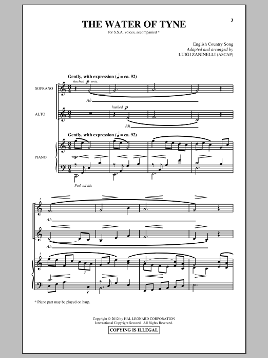 Produktgalerie: Seite 1 von 1 The Water Of Tyne, Luigi Zaninelli, Chor