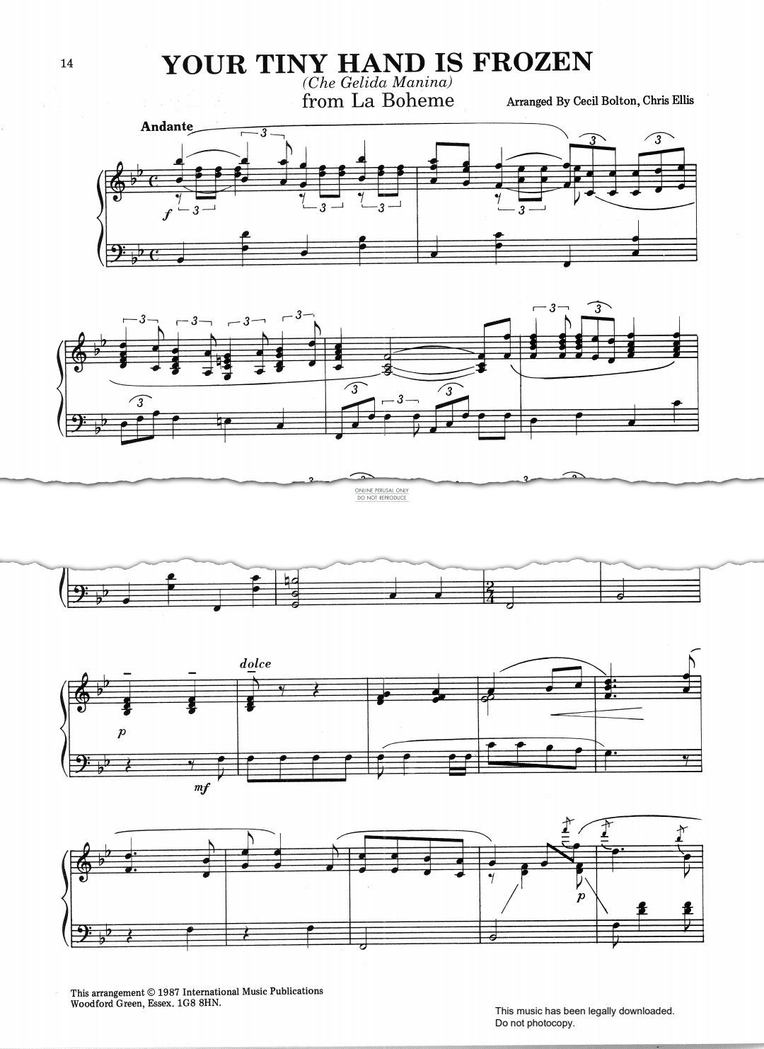 Product picture to: Your Tiny Hand Is Frozen (from 'La Boheme')
