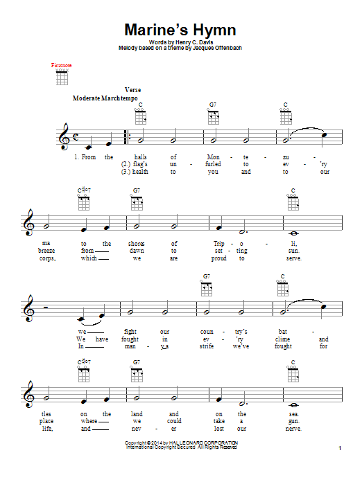 Product gallery: Page 1 of 1 Marine's Hymn, Jacques Offenbach