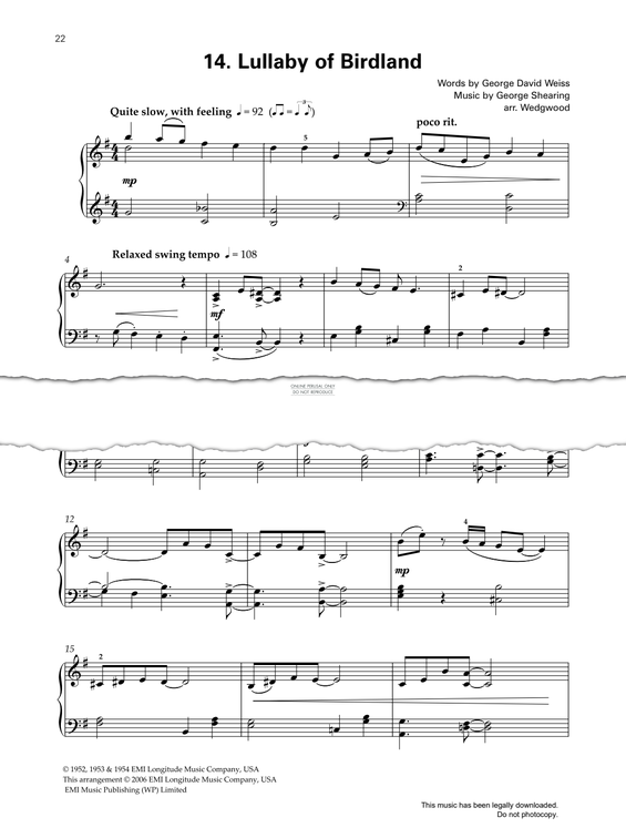 Product gallery: Page 1 of 1 Lullaby Of Birdland, George Shearing