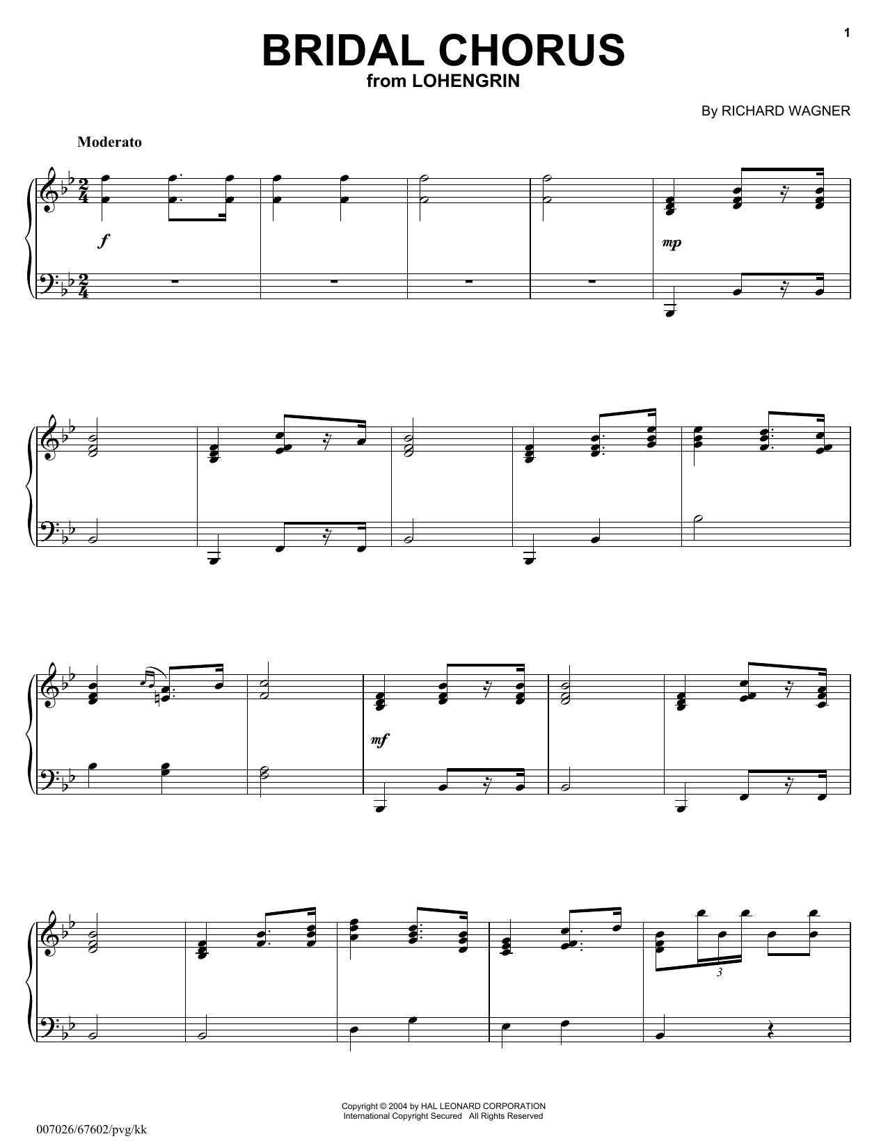 Product gallery: Page 1 of 1 Bridal Chorus, Richard Wagner