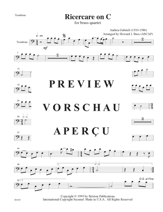 Produktgalerie: Seite 12 von 12 Ricercare on C , , (Blechbläserquartett T T H/P P)