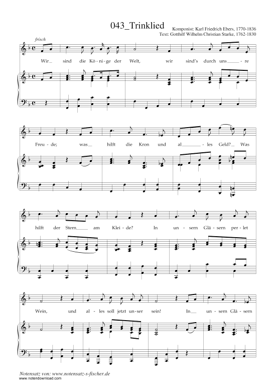 Produktbild zu: Trinklied Karl Friedrich Ebers (1770-1836)