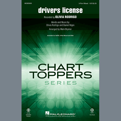 Produktbild zu: drivers license (arr. Mark Brymer)