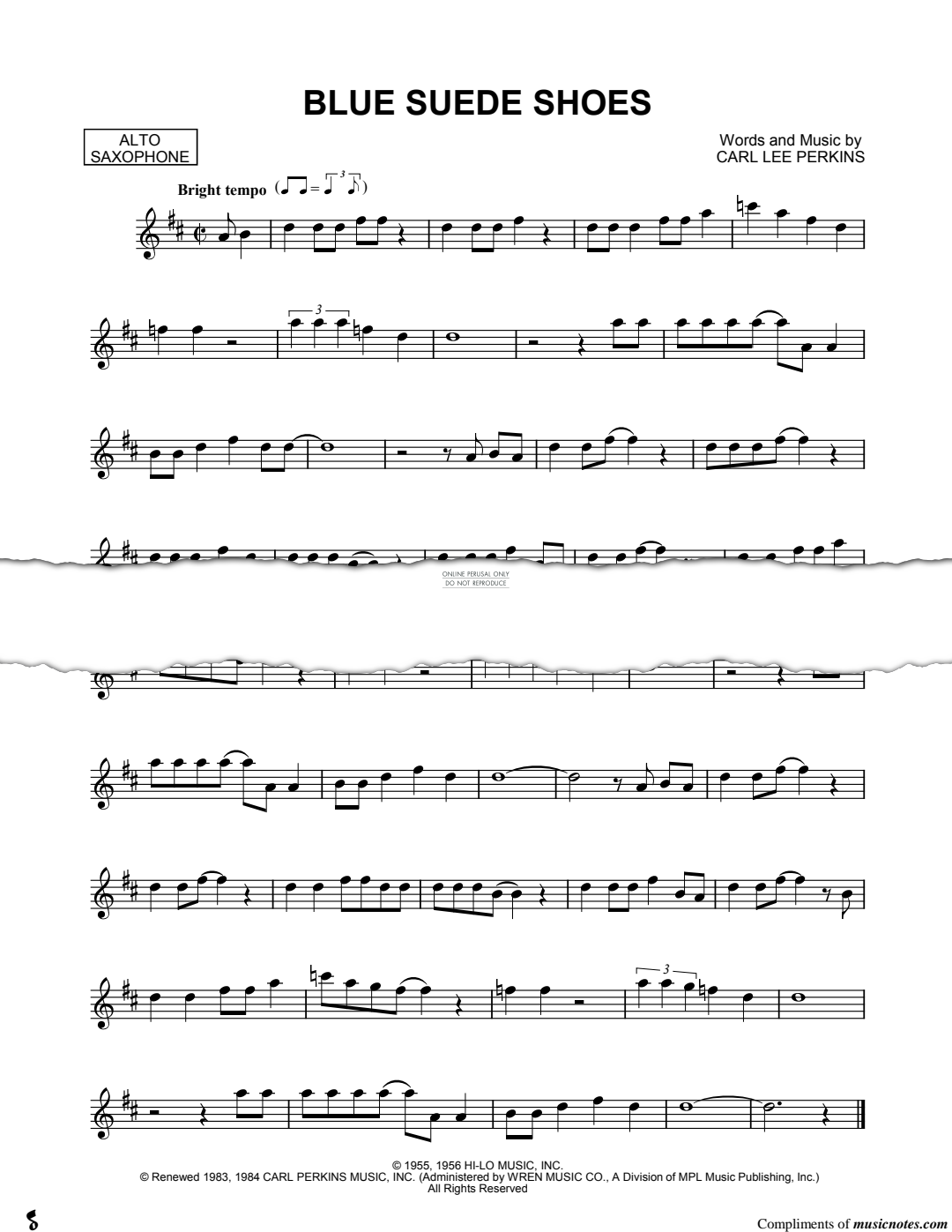 Produktgalerie: Seite 1 von 1 Blue Suede Shoes, Carl Lee Perkins, Saxophon