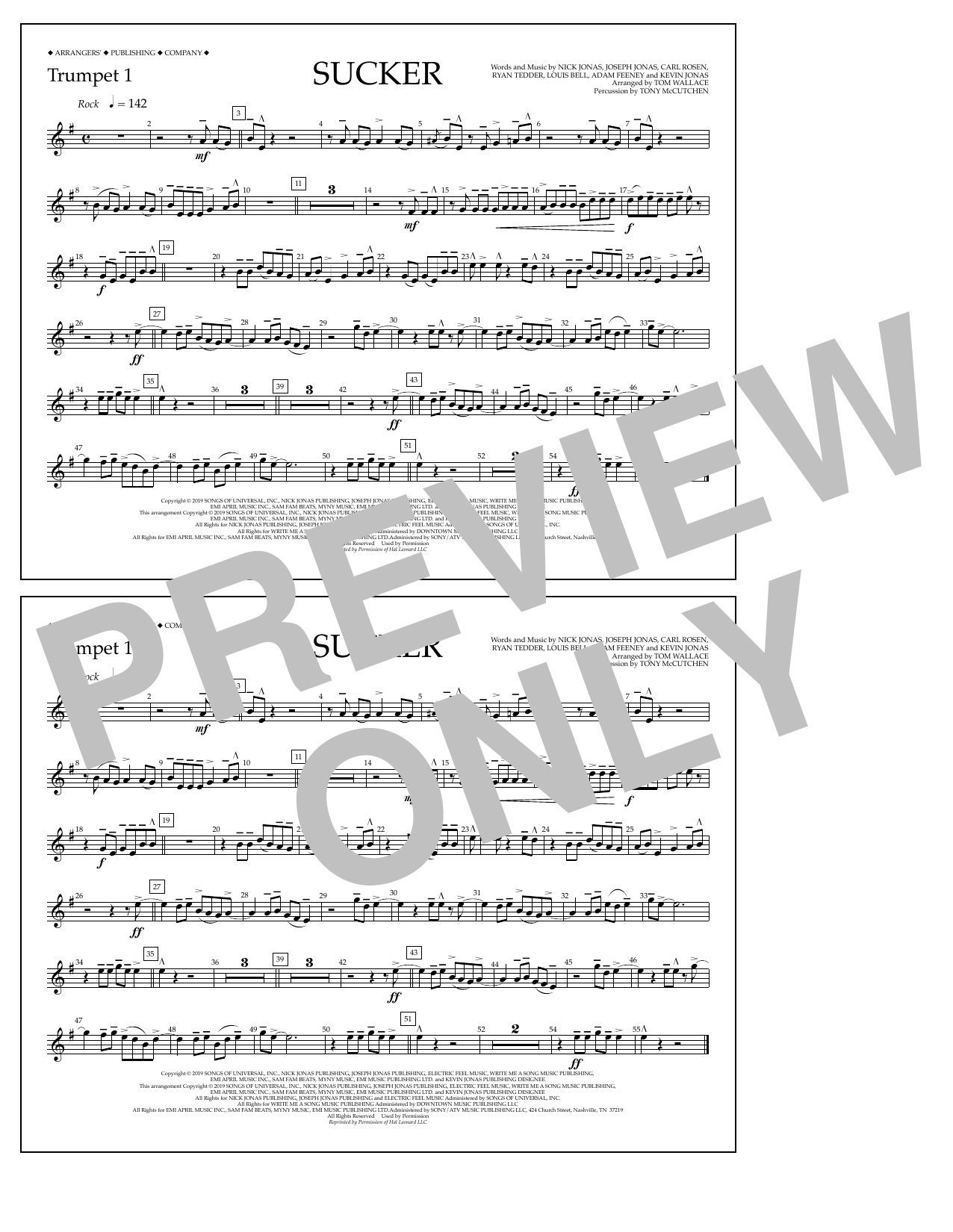 Produktbild zu: Sucker (arr. Tom Wallace) - Trumpet 1