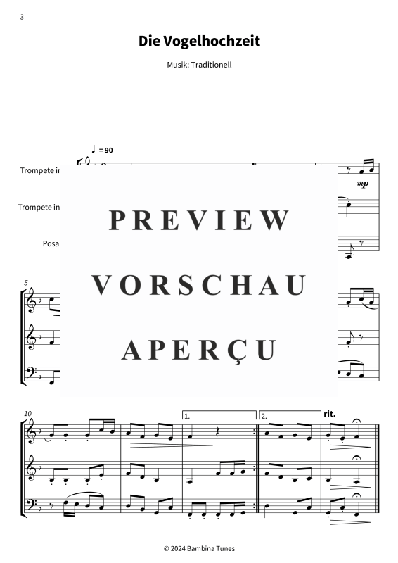 gallery: Die Vogelhochzeit, , (Blechbläser Trio 2x Trompete in C + Posaune)