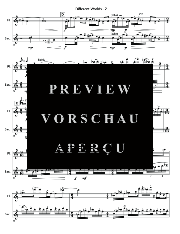 Product gallery: Page 6 of 11 Different Worlds, , (woodwind duet flute and alto saxophone)