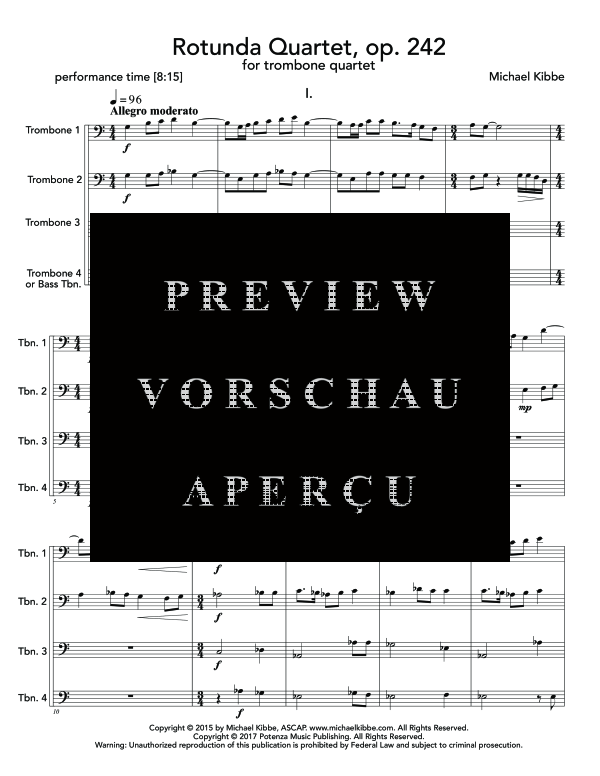 Product gallery: Page 5 of 11 Rotunda Quartet, Op. 242, , (Trombone quartet)