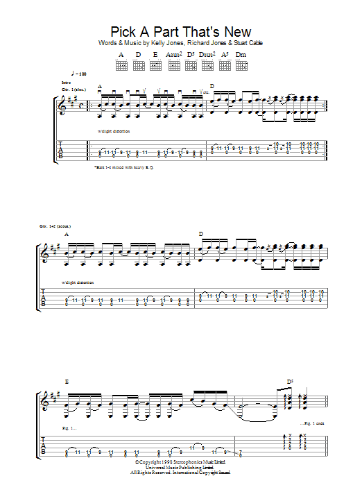 Produktgalerie: Seite 1 von 1 Pick A Part That's New, Stereophonics, Gitarre